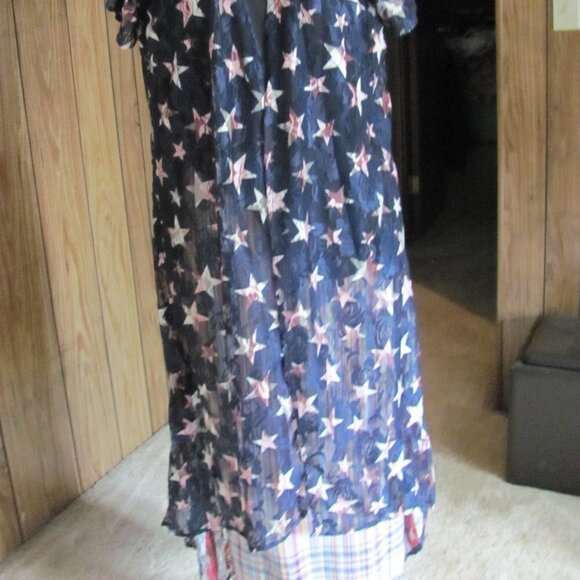 CRAZY TRAIN YAY USA LACE REVERSIABLE DUSTER - Picture 8 of 10